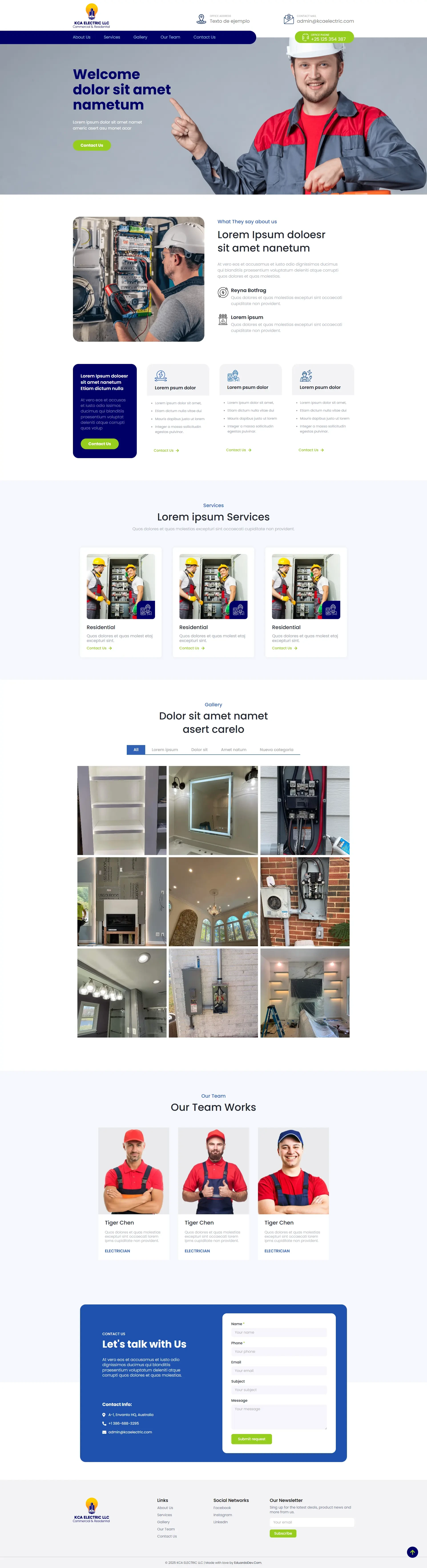 Captura de pantalla del proyecto KCA Electric LLC