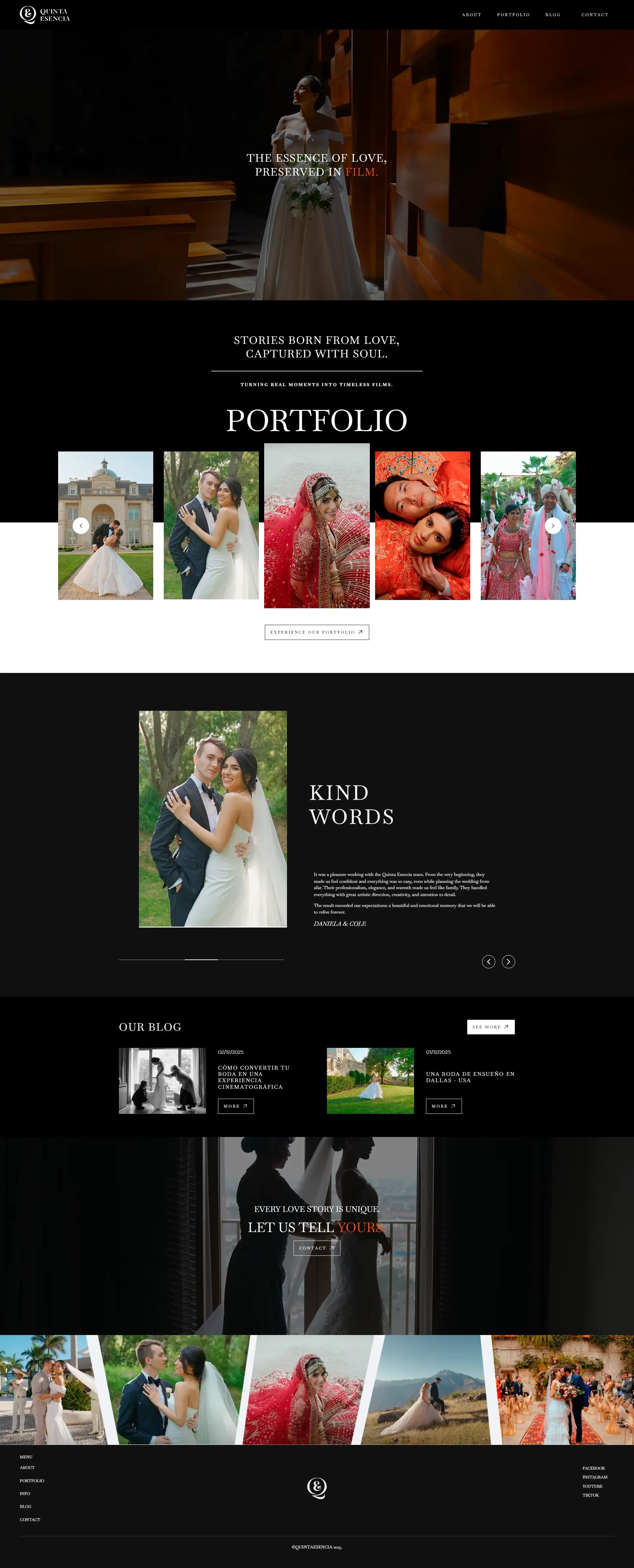 Captura de pantalla del proyecto Quinta Esencia Films